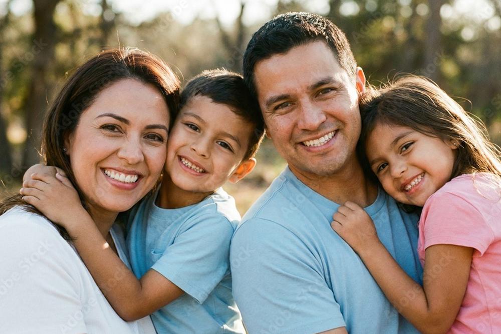 Happy Hispanic family